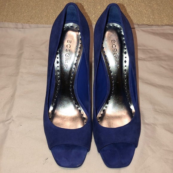 Royal Blue Suede Heels - Picture 1 of 5